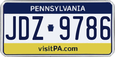 PA license plate JDZ9786