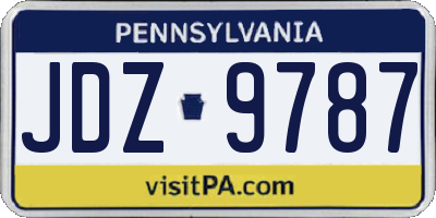 PA license plate JDZ9787