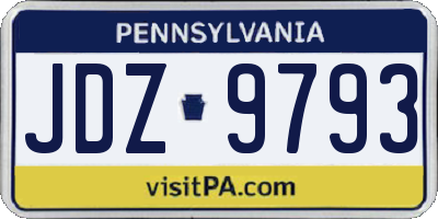 PA license plate JDZ9793