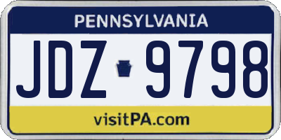 PA license plate JDZ9798