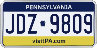 PA license plate JDZ9809