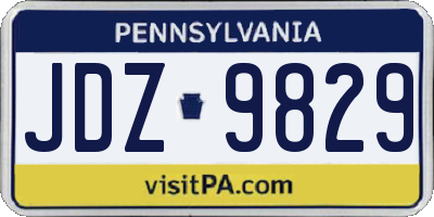 PA license plate JDZ9829