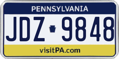 PA license plate JDZ9848