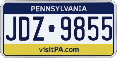 PA license plate JDZ9855