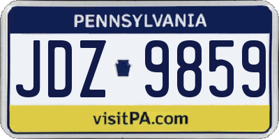 PA license plate JDZ9859