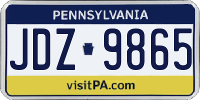 PA license plate JDZ9865