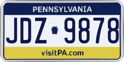 PA license plate JDZ9878