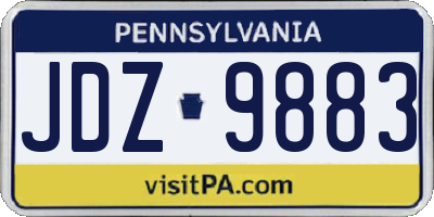 PA license plate JDZ9883