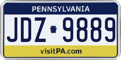 PA license plate JDZ9889