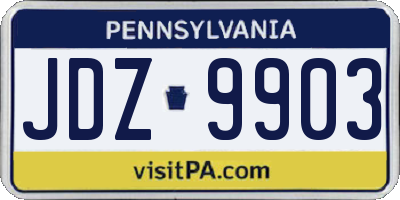 PA license plate JDZ9903