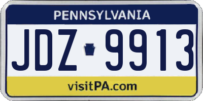 PA license plate JDZ9913