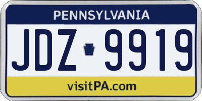 PA license plate JDZ9919
