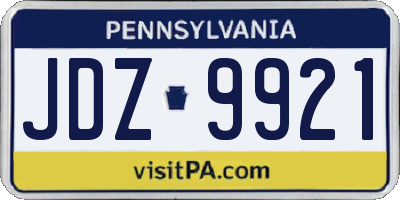 PA license plate JDZ9921