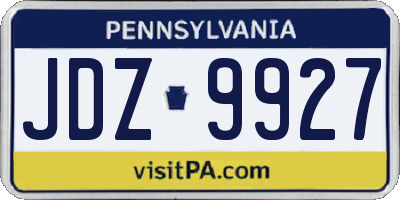 PA license plate JDZ9927