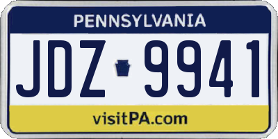 PA license plate JDZ9941