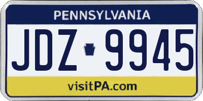 PA license plate JDZ9945