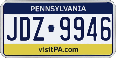 PA license plate JDZ9946
