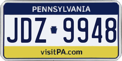 PA license plate JDZ9948