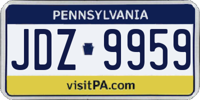PA license plate JDZ9959