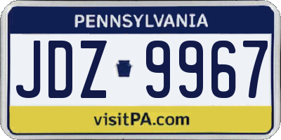 PA license plate JDZ9967