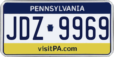 PA license plate JDZ9969