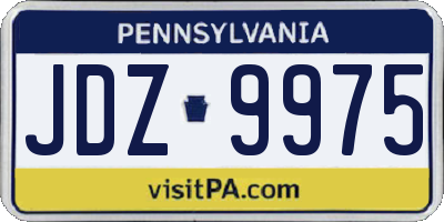 PA license plate JDZ9975