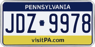 PA license plate JDZ9978