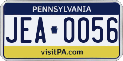 PA license plate JEA0056