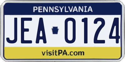 PA license plate JEA0124