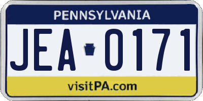 PA license plate JEA0171