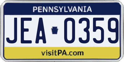 PA license plate JEA0359