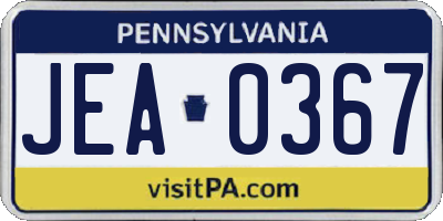 PA license plate JEA0367