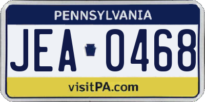 PA license plate JEA0468