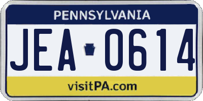PA license plate JEA0614