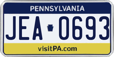 PA license plate JEA0693