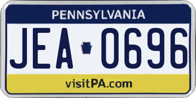 PA license plate JEA0696
