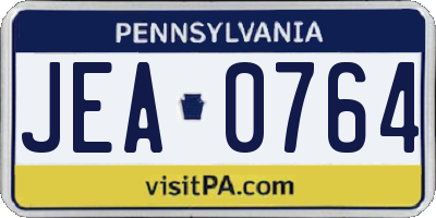 PA license plate JEA0764