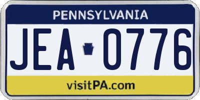 PA license plate JEA0776