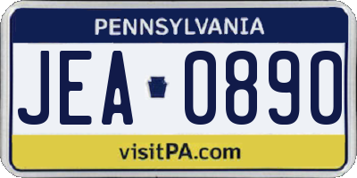 PA license plate JEA0890
