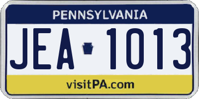 PA license plate JEA1013