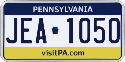 PA license plate JEA1050