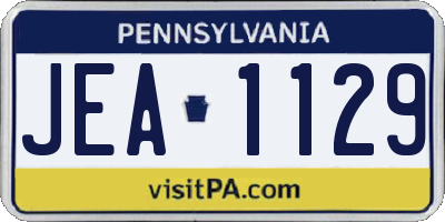 PA license plate JEA1129