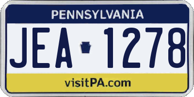 PA license plate JEA1278