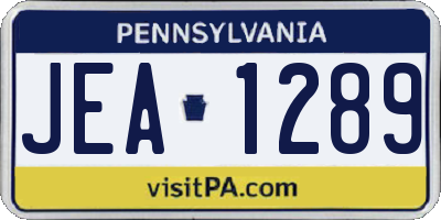 PA license plate JEA1289
