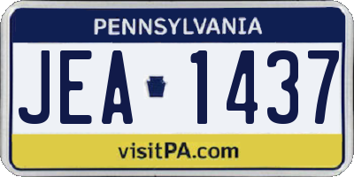 PA license plate JEA1437