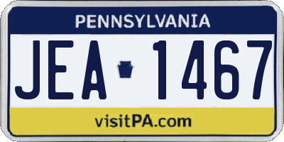 PA license plate JEA1467
