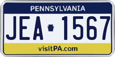 PA license plate JEA1567