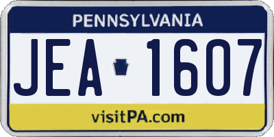PA license plate JEA1607