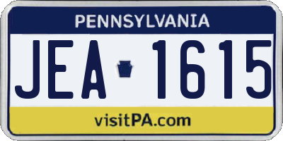 PA license plate JEA1615