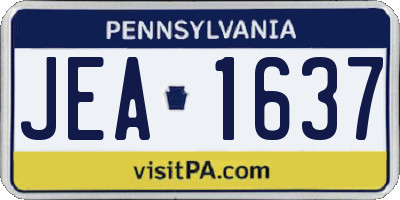 PA license plate JEA1637
